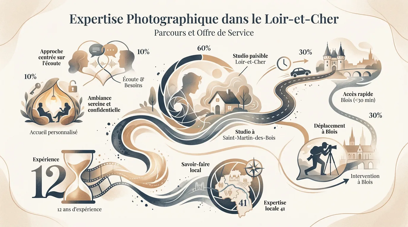 Kris photographe professionnel dans son studio du Loir-et-Cher